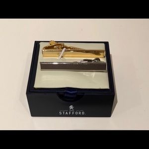 Two Stafford Tie Clips in Gold & Silver